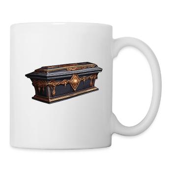Sarg / Letzte Ruhestätte / Erde / Bestattung - Tasse - Weiß - Rechts