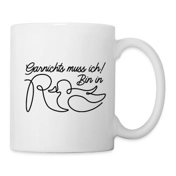Garnichts muss ich! Bin in Rente - Rente Ente - Tasse - Weiß - Rechts