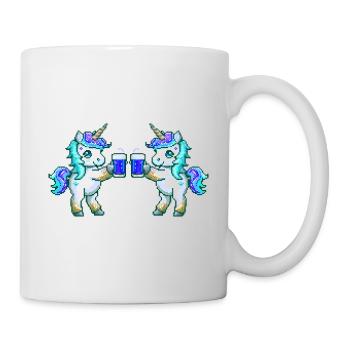 Fête de la bière de l’équipe des licornes - Mug blanc - blanc - Droite