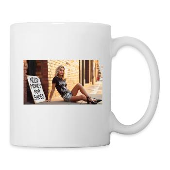 Need money for Shoes - Mug blanc - blanc - Droite