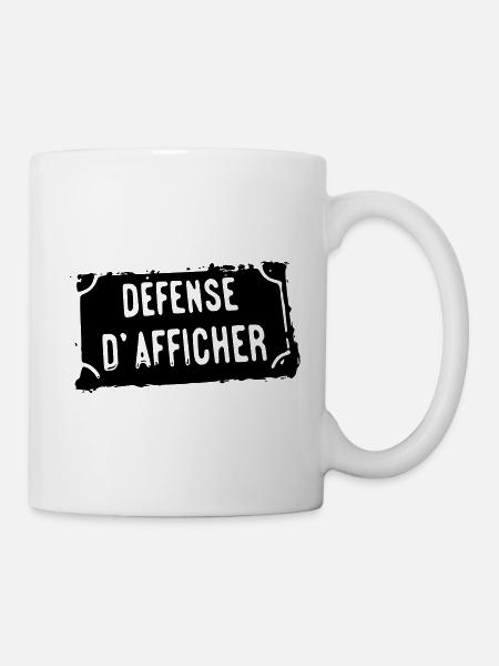 Défense d'afficher - noir - Mug blanc - blanc