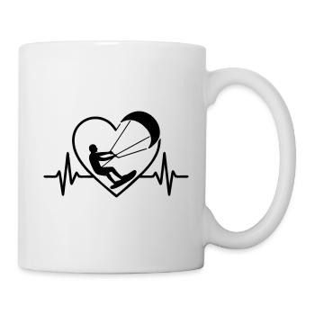 Kitesurfen Kitesurfer Herz Leidenschaft - Tasse - Weiß - Rechts