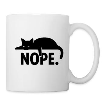 Nope Cat – Funny Minimal Design - Mug - white - Right