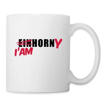 Mallorca T-Shirt Einhorn I'am Horny Shirt - Tasse - Weiß - Rechts
