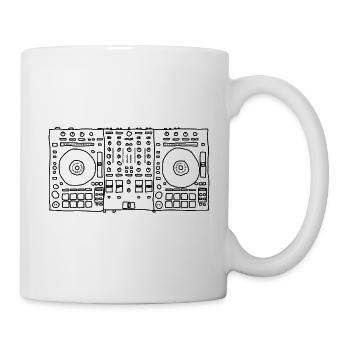 Gift idea: drawn DJ mixer - Mug - white - Right