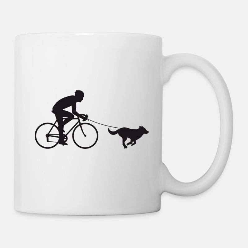 Bicycle with dog - Mug - white