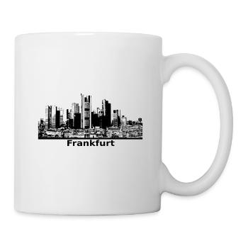 Frankfurt Banken Panorama Hochhäuser schwarz - Tasse - Weiß - Rechts
