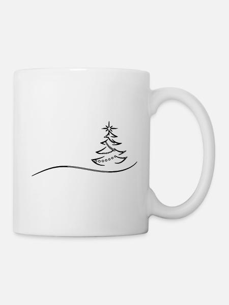 Weihnachtsbaum Christmas tree Marry Christmas Baum - Tasse - Weiß