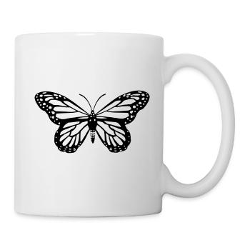 Butterfly butterfly abstract art tattoo - Mug - white - Right