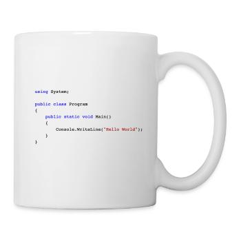 C # .NET Code Hello World Programmer Gift - Mug blanc - blanc - Droite