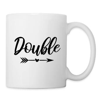 Zwillinge Zwillingsspruch Double Trouble - Tasse - Weiß - Rechts