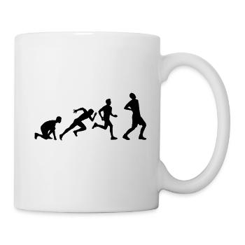 Evolution Rückenschmerz schwarz - Tasse - Weiß - Rechts