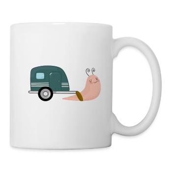 Escargot avec camping caravane - Mug blanc - blanc - Droite