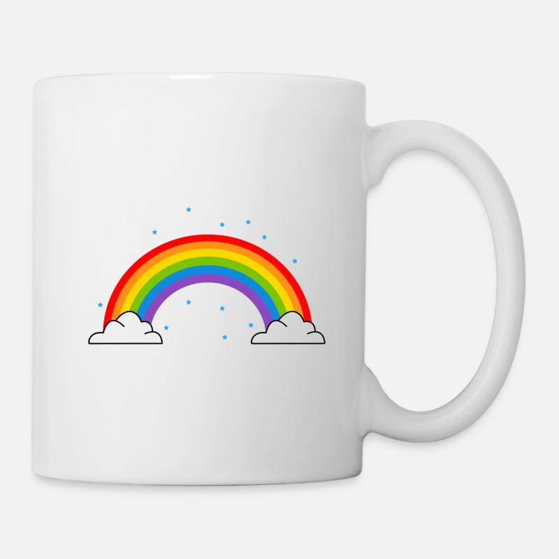 Regenbogen - Tasse - Weiß