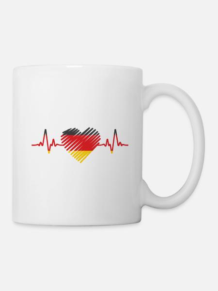Deutschland Herzschlag - Tasse - Weiß