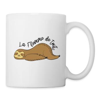 La flemme de tout / paresseux / dormir / fatigue - Mug blanc - blanc - Droite