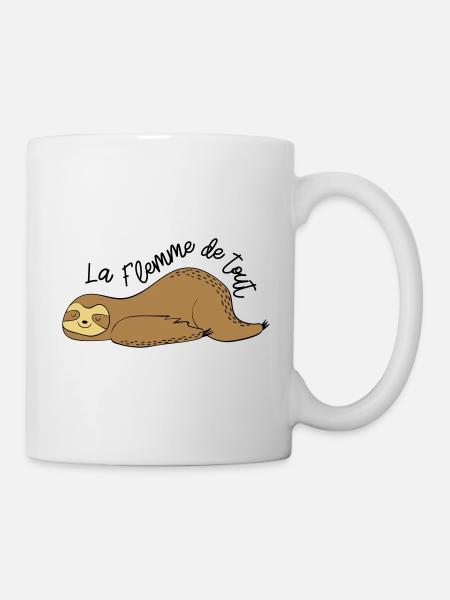 La flemme de tout / paresseux / dormir / fatigue - Mug blanc - blanc