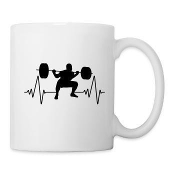 Bodybuilding Heartbeat Heartbeat squats - Mug - white - Right