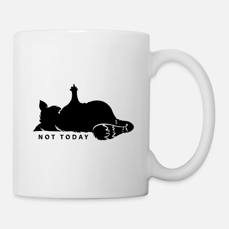 Katze Mittelfinger Not Today Nein Katzenliebe Nö - Tasse - Weiß