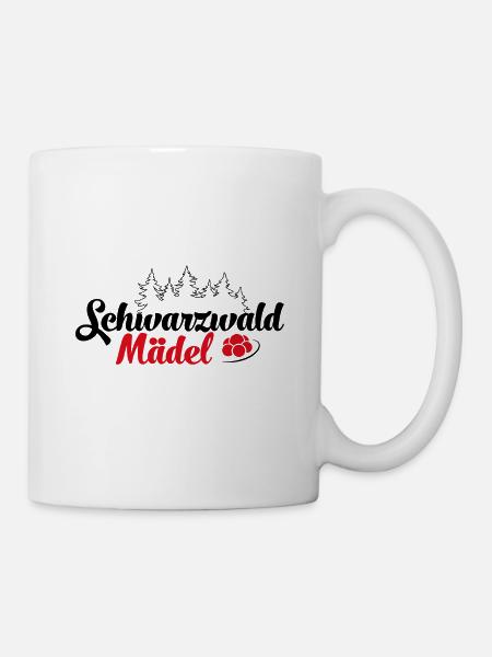 Schwarzwald Mädchen Schwarzwaldmädel Bollenhut - Tasse - Weiß