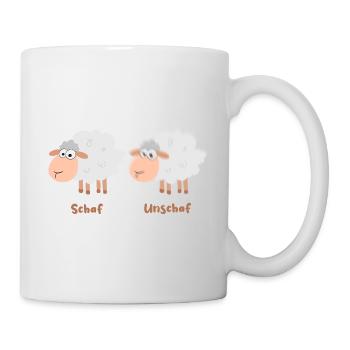 Schaf Schäfer Wortspiel - Tasse - Weiß - Rechts