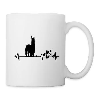 Alpaca heartbeat alpaca with heart lama - Mug - white - Right