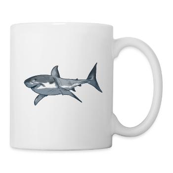 Great White Shark Illustration - Mug - white - Right