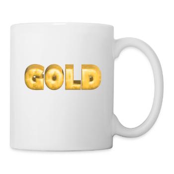 GOLD gold Gold Text Schrift Barren - Tasse - Weiß - Rechts