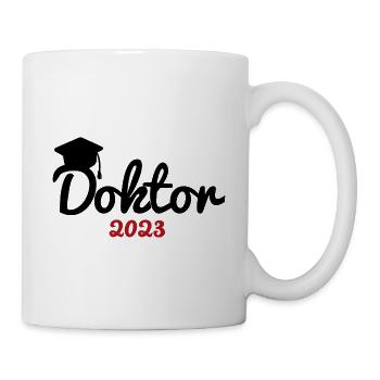 Doktortitel 2023 Doktorhut Promotion Doktor - Tasse - Weiß - Rechts