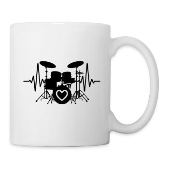 Heartbeat Drums Puls Drums | Couleur modifiable - Mug blanc - blanc - Droite