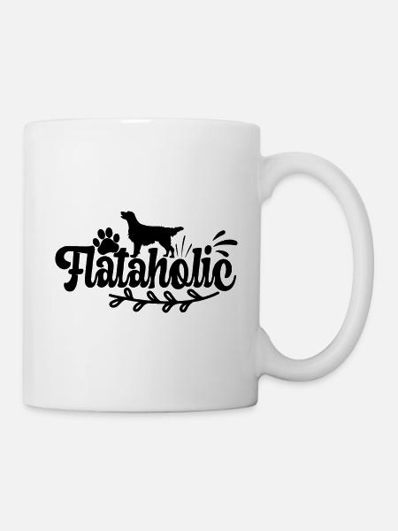 Flat Coated Retriever Hund Dog Flataholic - Tasse - Weiß