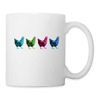 hühner hühnerleben auf dem dorf retrohuhn - Tasse - Weiß - Rechts