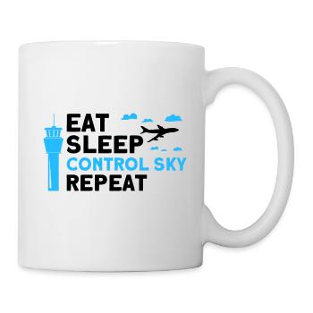 Luftverkehrskontrolle Fluglotse Flughafen Geschenk - Tasse - Weiß - Rechts