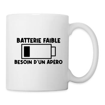 batterie faible besoin d un apero cadeau noel - Mug blanc - blanc - Droite