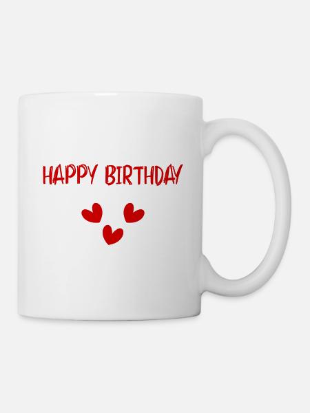 HAPPY BIRTHDAY. JOYEUX ANNIVERSAIRE. ANNIVERSAIRE. - Mug blanc - blanc