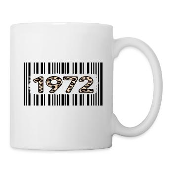 1972 geburtstag 50 jahre jubiläum barcode leopard - Tasse - Weiß - Rechts