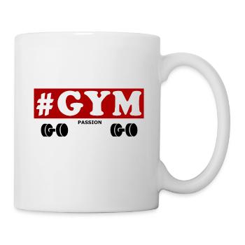 #Gym Fitness Passion Sport Geschenk Hanteln - Tasse - Weiß - Rechts