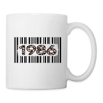 1986 birthday 36 year anniversary barcode leopard - Mug - white - Right
