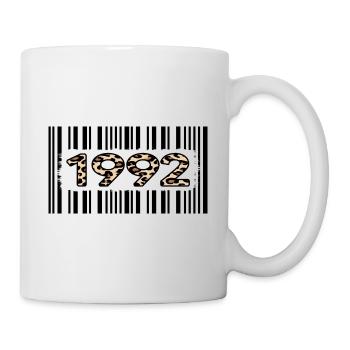 1992 anniversaire 30 ans code-barres léopard - Mug blanc - blanc - Droite