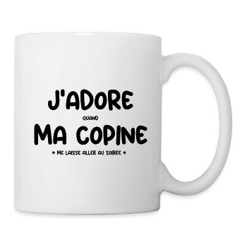 J’aime quand ma femme me laisse partir en soirée - Mug blanc - blanc - Droite
