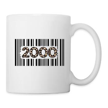 2000 geburtstag 22 jahre jubiläum barcode leopard - Tasse - Weiß - Rechts