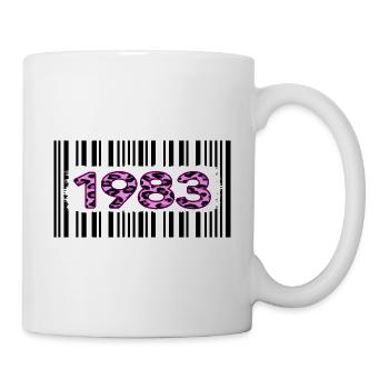 1983 Birthday Anniversary Barcode Pink Leopard - Mug - white - Right