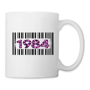 Anniversaire 1984 Anniversaire code-barres Rose Léopard - Mug blanc - blanc - Droite