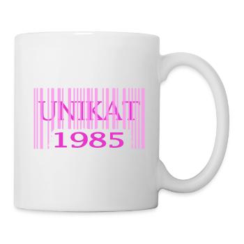 1985 geburtstag seltenes unikat rosa barcode - Tasse - Weiß - Rechts