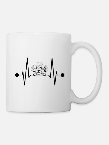 Bologneser Bolognese Hund Mama Herzschlag Peeking - Tasse - Weiß