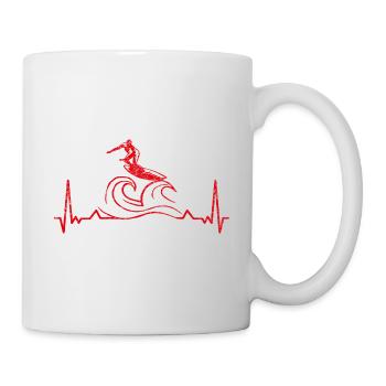 Coole Kunst Des Surfenden Wellen-herzschlags Für - Tasse - Weiß - Rechts