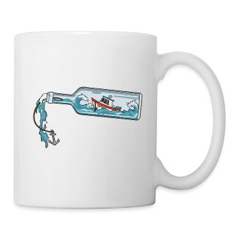 Flaschenpost Boot Anker Meer Nachricht für eine - Tasse - Weiß - Rechts