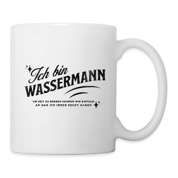 Sternzeichen Geschenke Wassermann Spruch - Tasse - Weiß - Rechts