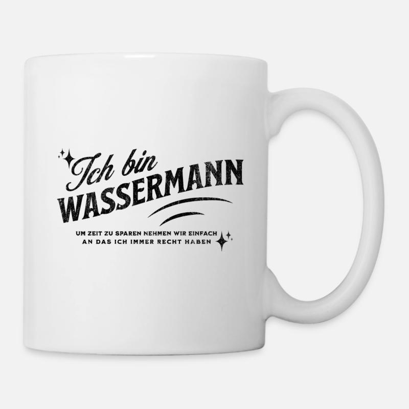 Sternzeichen Geschenke Wassermann Spruch - Tasse - Weiß