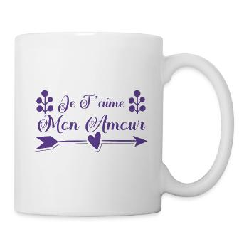 Je t'aime mon amour. cadeau saint valentin. couple - Mug blanc - blanc - Droite